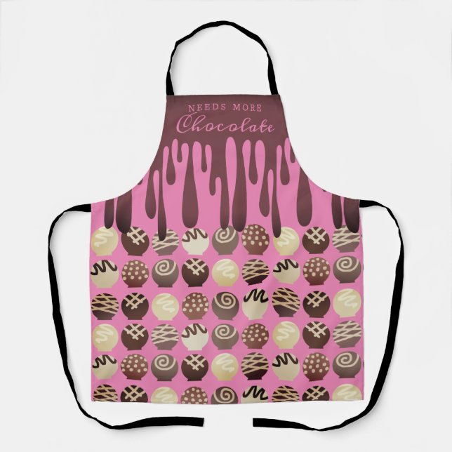 Dripping chocolate truffles sweets personalized apron (Front)
