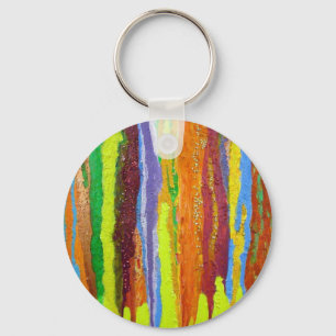Dripping Colours Abstract Art Design Gifts Keychain