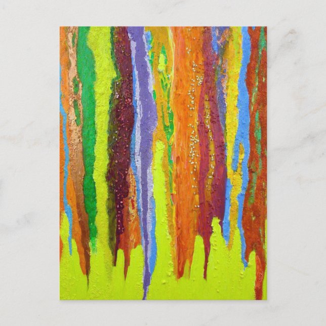 Dripping Colours Abstract Art Design Gifts Postcard (Front)