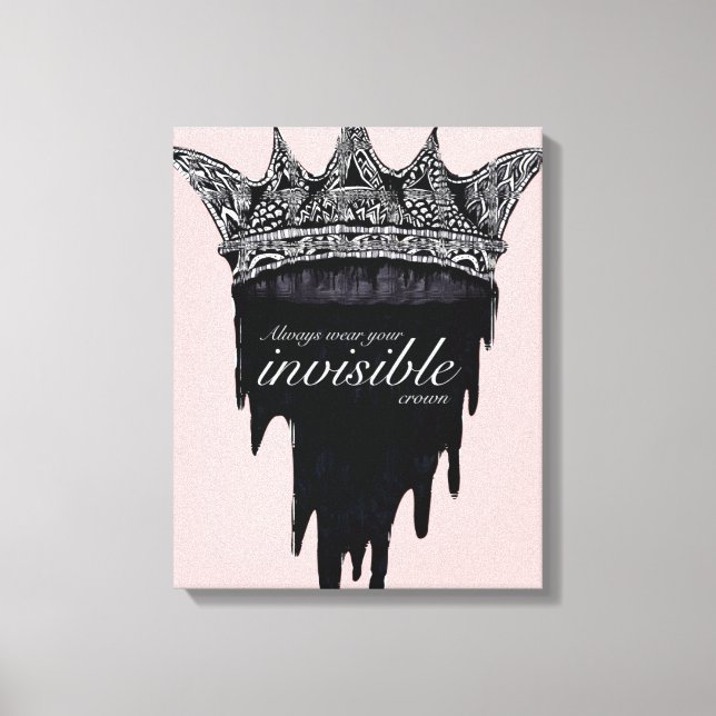 Dripping Crown with Text - v2 Canvas Print (Front)