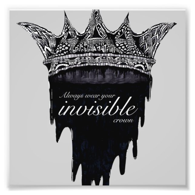 Dripping Crown with Text - v2 Photo Print (Front)