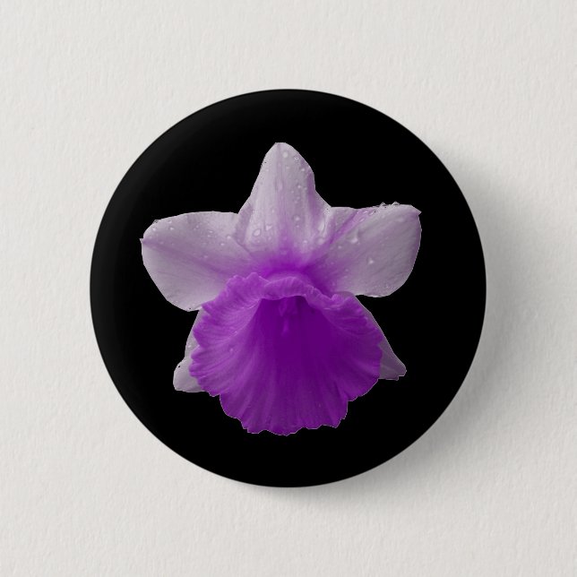 Dripping Daffodil Purple Button (Front)