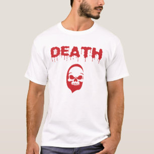 Dripping 'Death' Text Horror Illustration T-Shirt