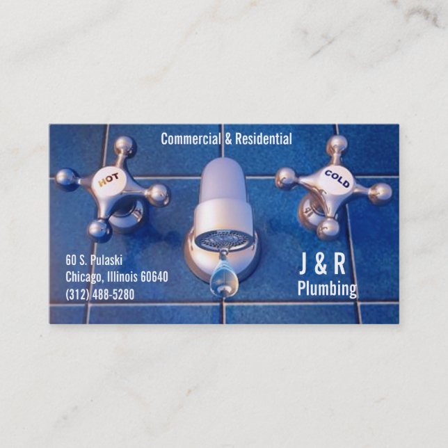 dripping faucet plumber business card (Front)