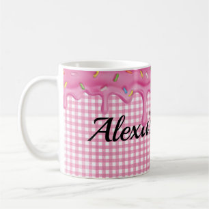 Dripping Frosting on Gingham Coffee Mug