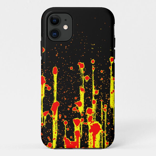 Dripping Fury Neon Yellow Red Abstract Art Feel It Case-Mate iPhone Case (Back)