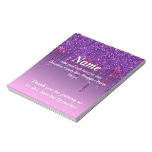 Dripping Glitter Candy Bar Wrapper Party Favours Notepad