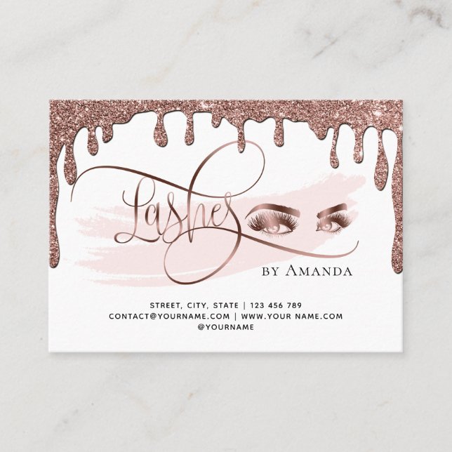 Dripping Gold Makeup Eyes Lashes Aftercare card (Front)
