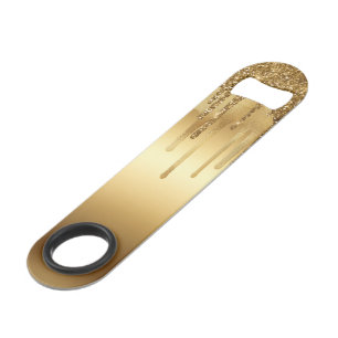 Dripping Gold Paint Glitter Accents Sparkly Bar Key