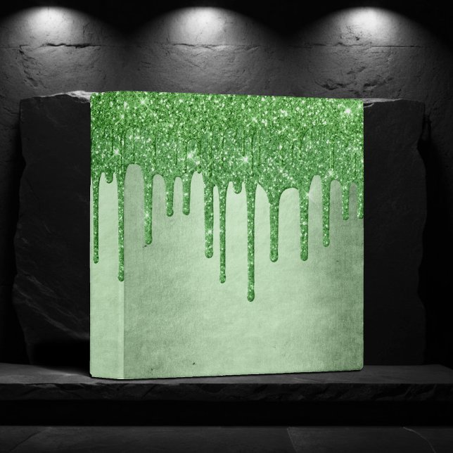 Dripping Green Glitter | Faux Metallic Neon Custom Binder (Creator Uploaded)