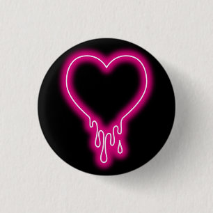 dripping heart 1 inch round button