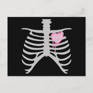 Dripping Heart in Ribcage Postcard