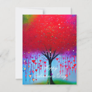 Dripping hearts tree valentine holiday card