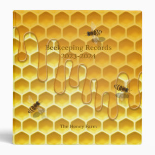 Dripping Honeycomb with Flying Honeybees Custom Binder