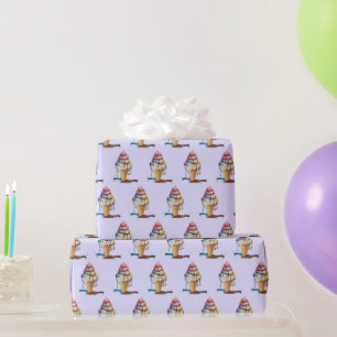 Dripping Ice Cream Cone Wrapping Paper