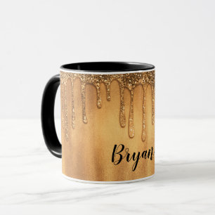 Dripping in Gold Honey Glitter Pretty Drips Mug