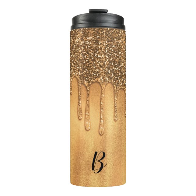 Dripping in Gold Honey Glitter Pretty Drips Thermal Tumbler (Front)