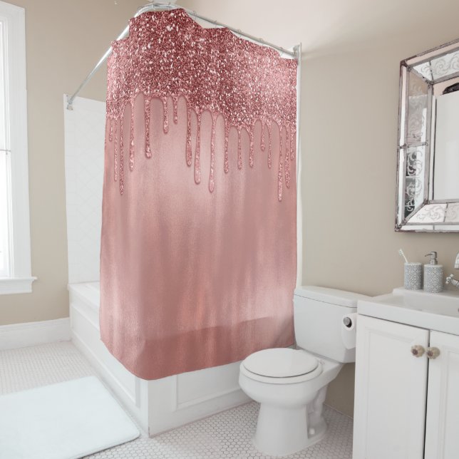 Dripping in Rose Gold Glitter Pretty Pink Drips (In Situ)