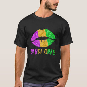 Dripping Lip Biting Fleur De Lys Mardi Gras Funny T-Shirt