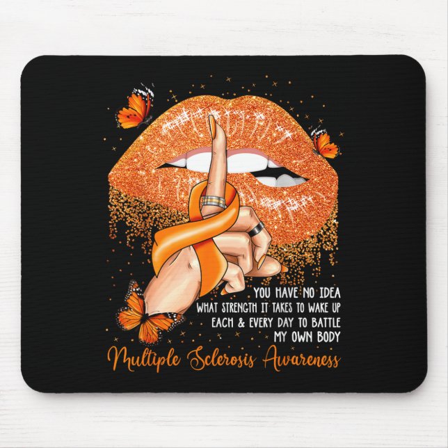 Dripping Lips Butterflies Multiple Sclerosis Aware Mouse Pad (Front)