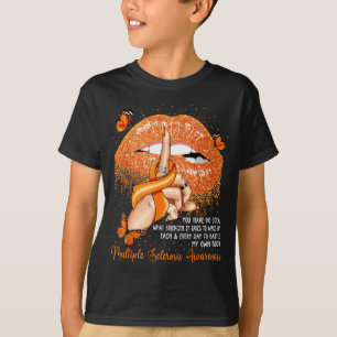Dripping Lips Butterflies Multiple Sclerosis Aware T-Shirt