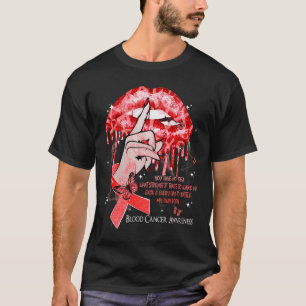 Dripping Lips Butterflies Women Blood Cancer Aware T-Shirt