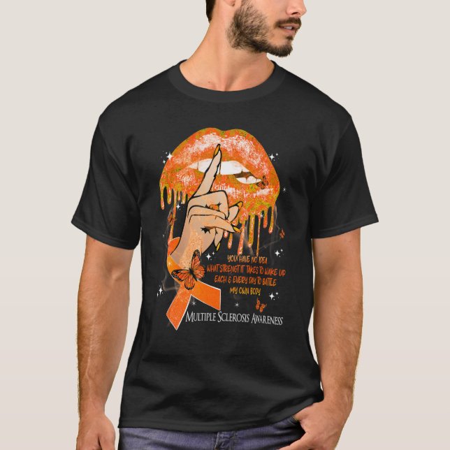 Dripping Lips Butterflies Women Multiple Sclerosis T-Shirt (Front)