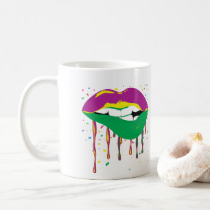 Dripping Lips Mardi Gras Coffee Mug