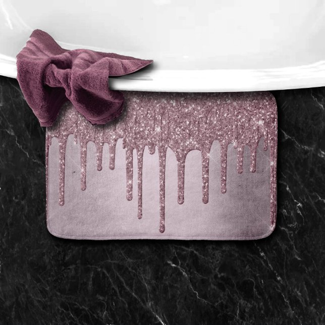 Dripping Mauve Glitter | Dusty Pink Melt Shimmer Bath Mat (Creator Uploaded)