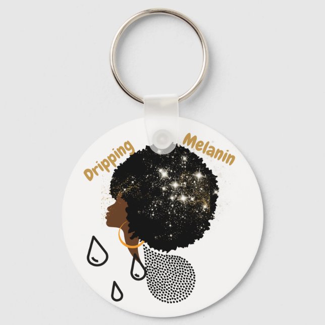 Dripping Melanin   Keychain (Front)