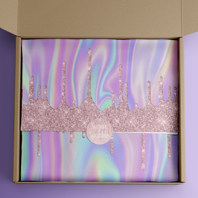 Dripping Metallic Rose Gold Glitter & Iridescent Tissue Paper (Creator Uploaded)