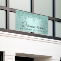 Dripping Mint Glitter | Aqua Teal Pour Quinceanera