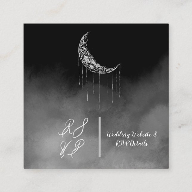 Dripping Moon Artistic calligraphy enclosure card (Front)