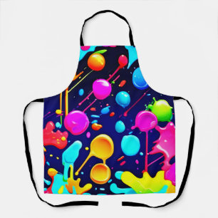 Dripping Neon Ink Aesthetic Apron
