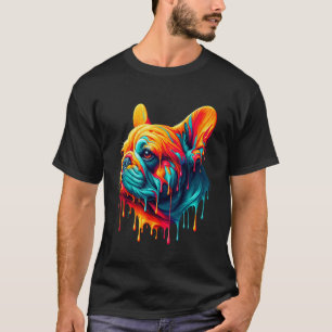 Dripping Paint Art French Bulldog Frenchie Bulldog T-Shirt
