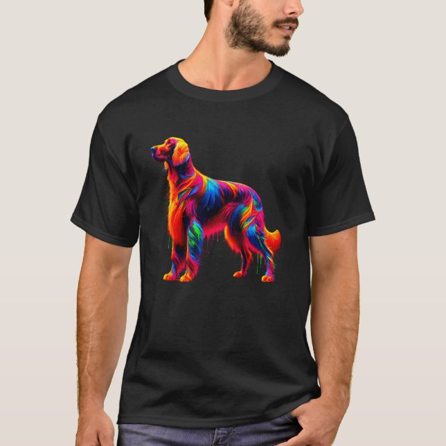 Dripping Paint Art Irish Setter T-Shirt (Front)