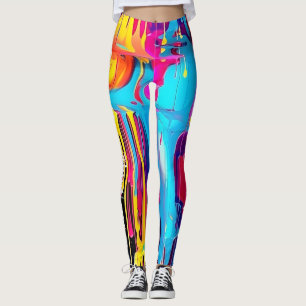 Dripping Paint Graffiti Leggings