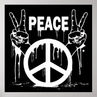 DRIPPING PAINT PEACE SIGNS POSTER