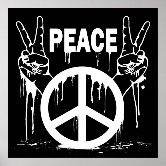 DRIPPING PAINT PEACE SIGNS POSTER (Front)