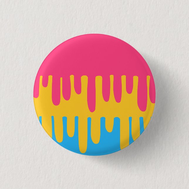 dripping pansexual badge 1 inch round button (Front)