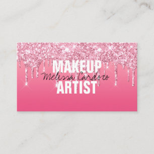Dripping Pink Glitter Fashion Business Card
