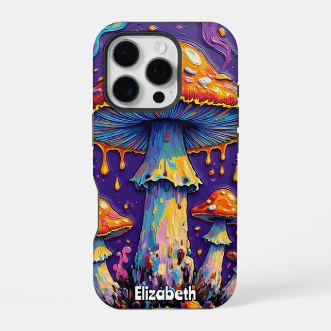 Dripping Psychedelic Fungi iPhone Case (Back)