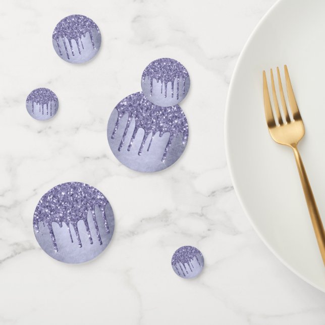 Dripping Purple Glitter | Chic Lavender Icing Pour Confetti (Group)