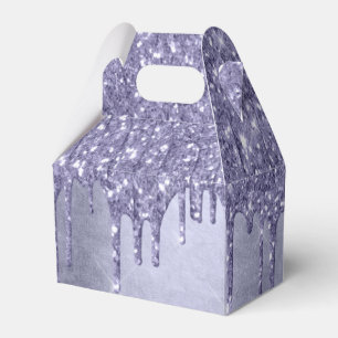 Dripping Purple Glitter Chic Lavender Icing Pour Favor Box