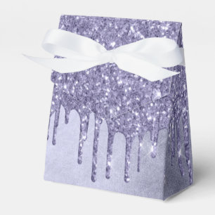 Dripping Purple Glitter   Chic Lavender Icing Pour Favor Box