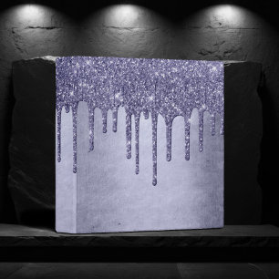 Dripping Purple Glitter Lavender Icing Custom Binder