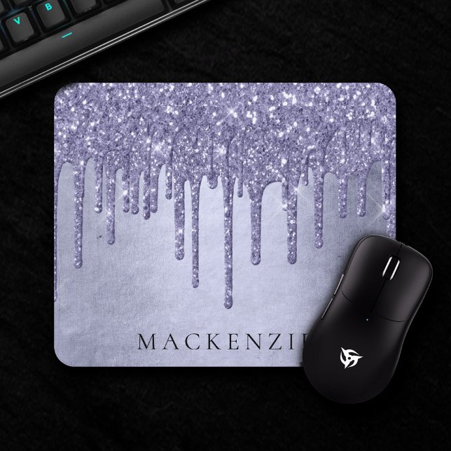 Dripping Purple Glitter | Lavender Icing Monogram Mouse Pad (Creator Uploaded)