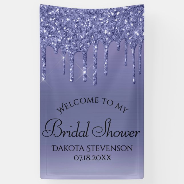 Dripping Purple Glitter | Lavender Icing Shower Banner (Vertical)