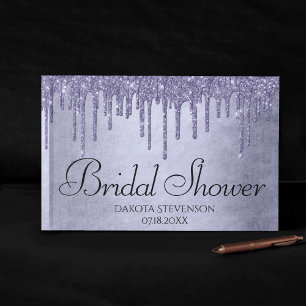 Dripping Purple Glitter   Lavender Icing Shower Guest Book
