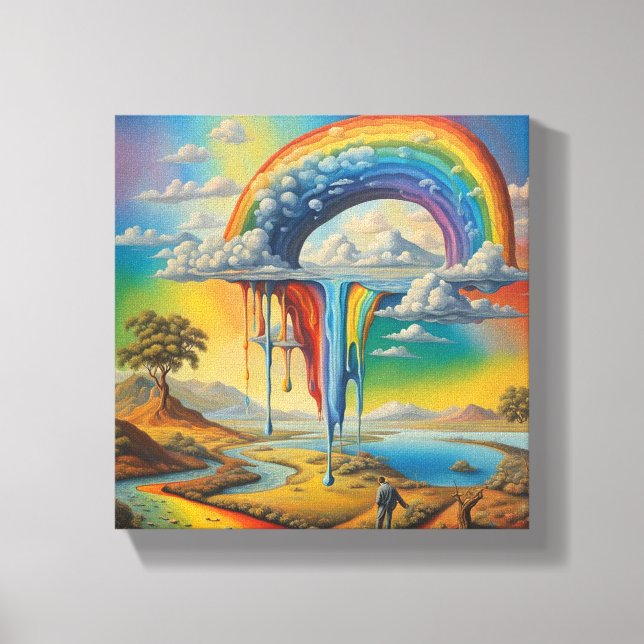 Dripping Rainbow Canvas Print (Front)